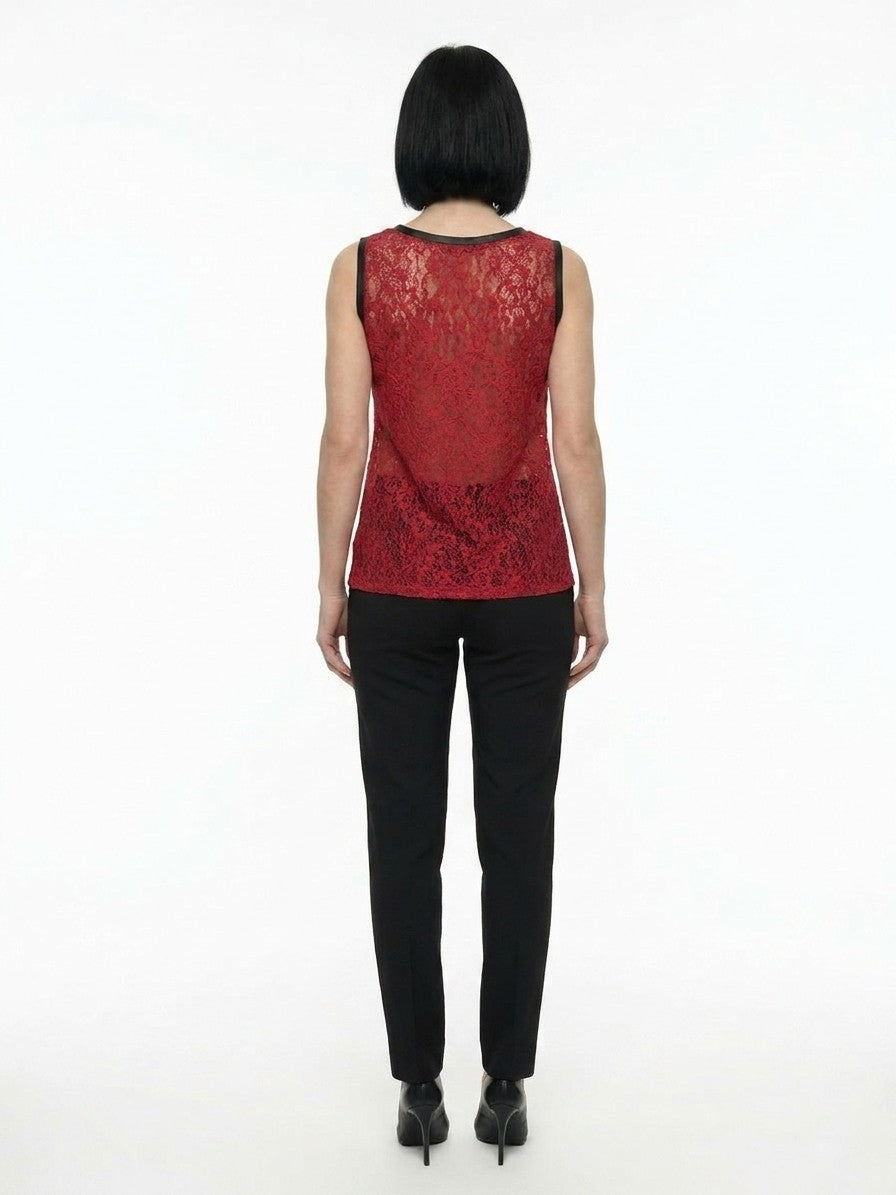 Dolce & Gabbana Bordeaux Acetate Sleeveles Women's T-Shirt
