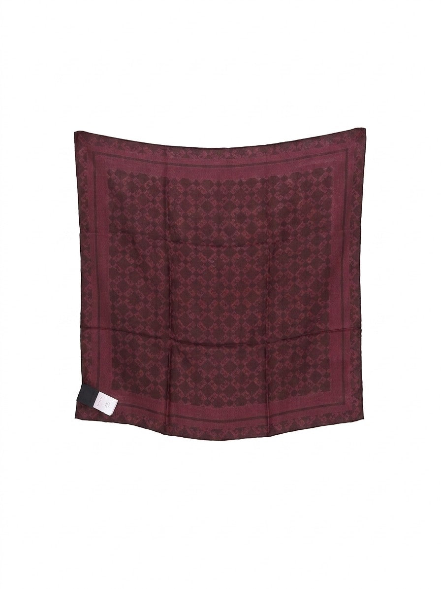Givenchy Burgundy Silk Pocket Men's Square