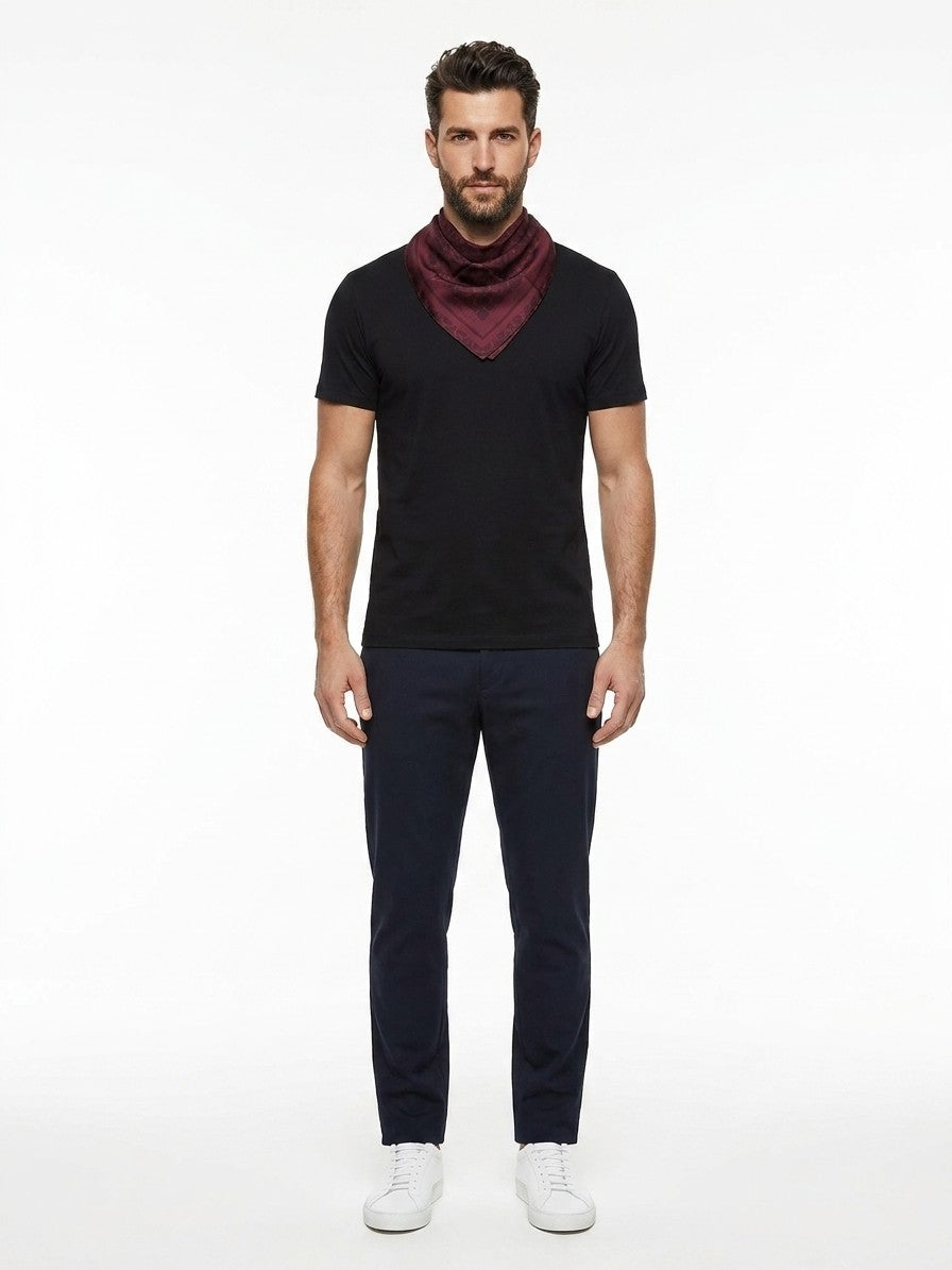 Givenchy Burgundy Silk Pocket Men's Square