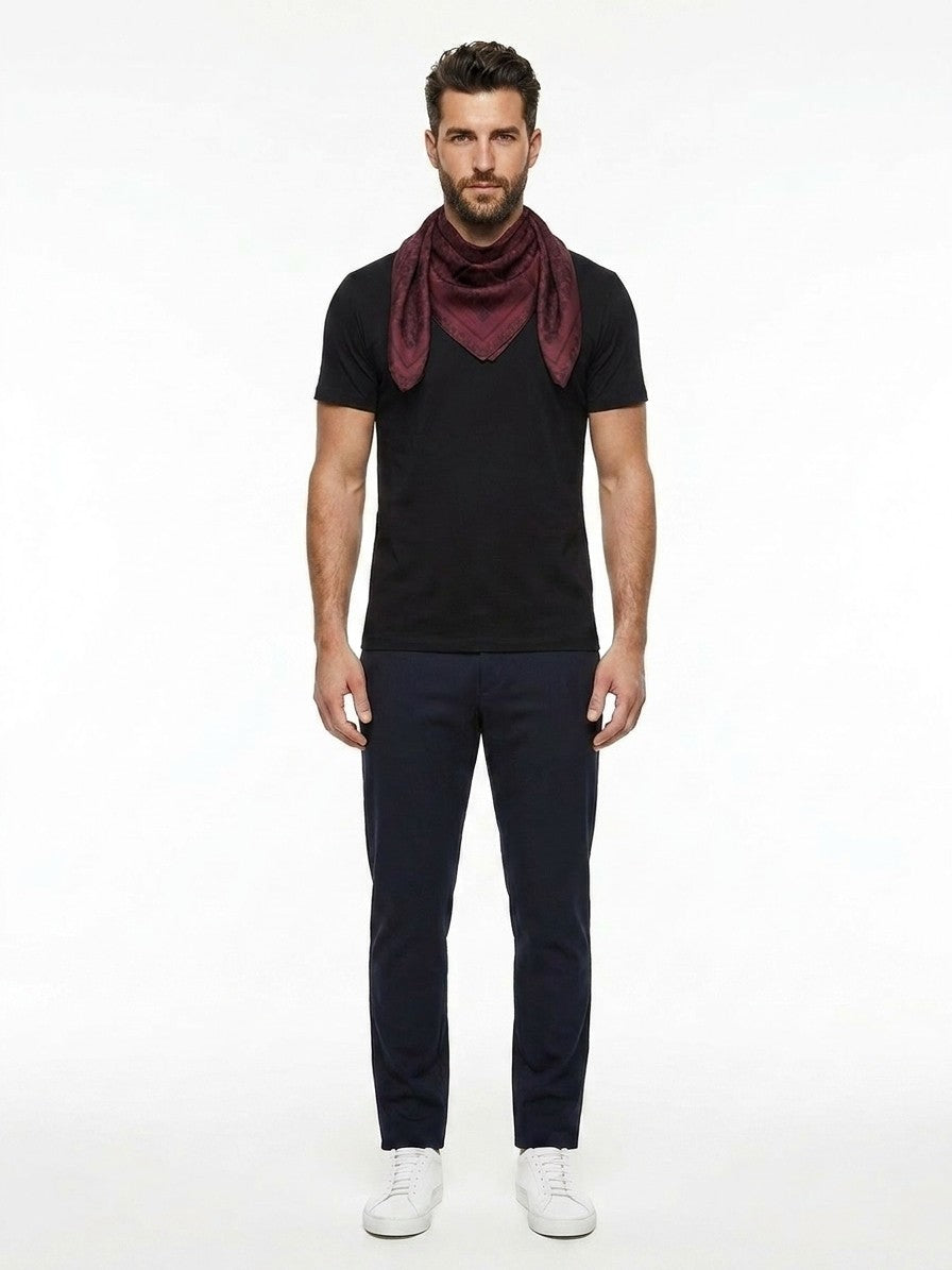 Givenchy Burgundy Silk Pocket Men's Square