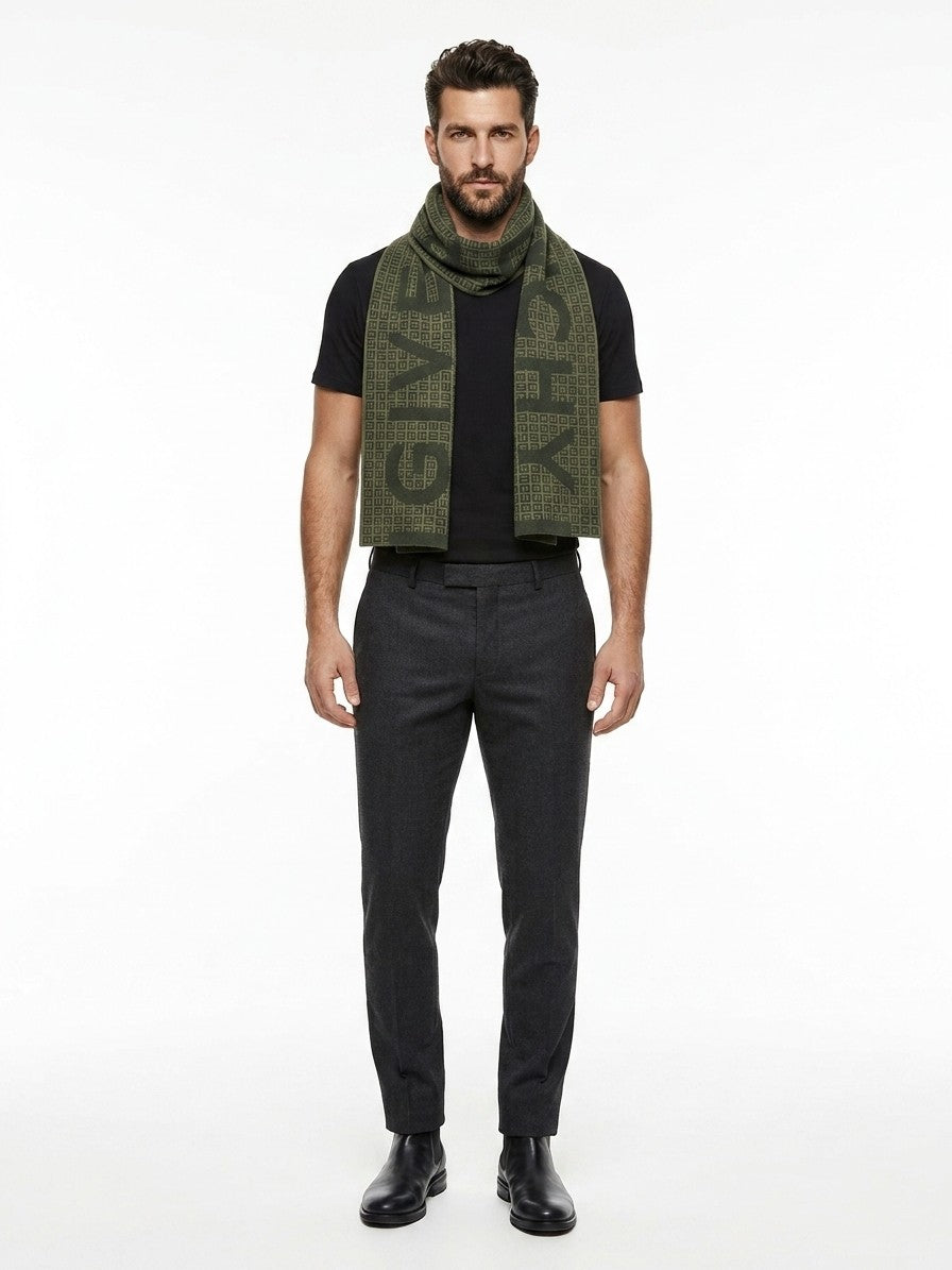 Givenchy Green Wool Men's Scarf