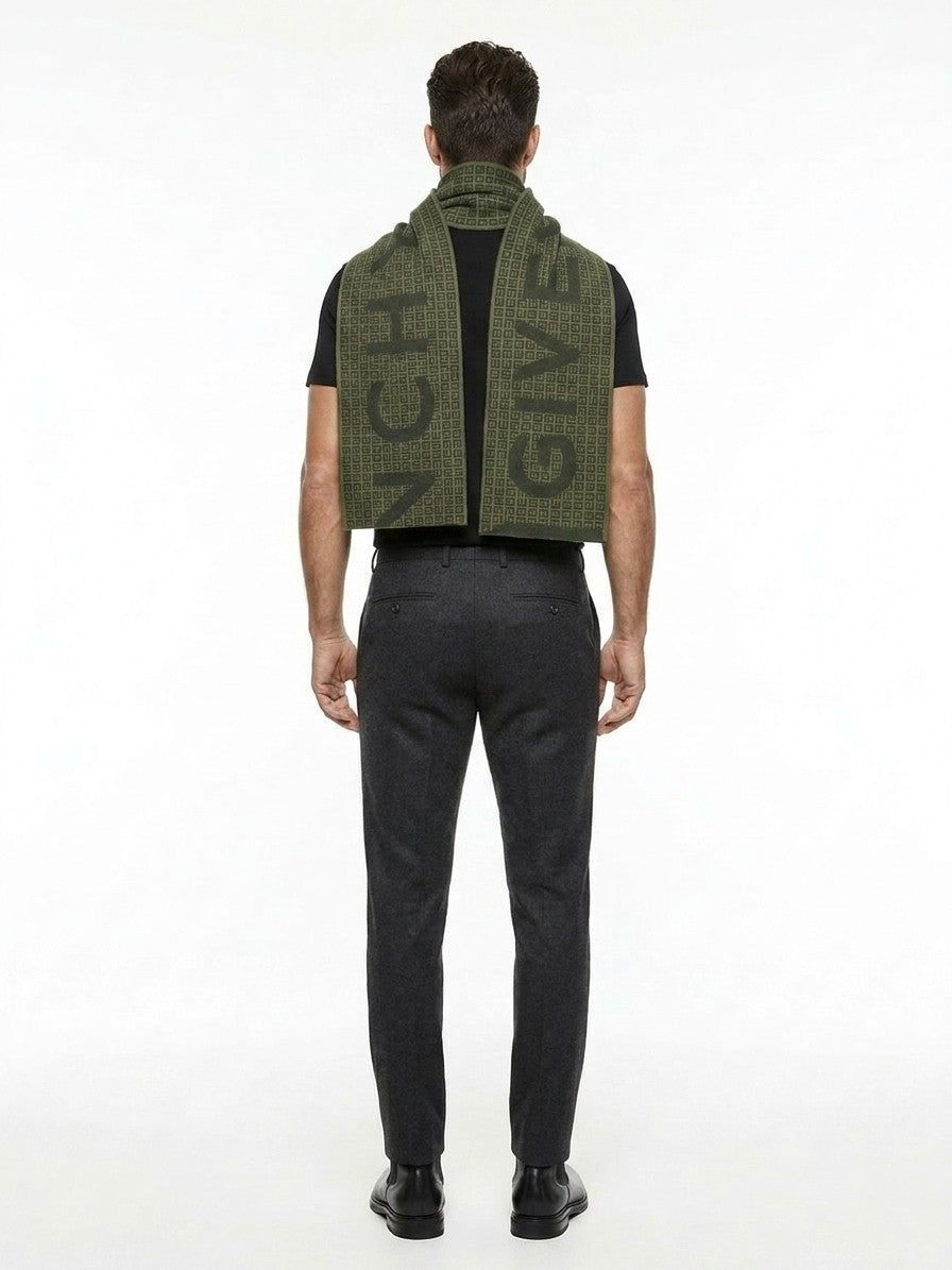 Givenchy Green Wool Men's Scarf
