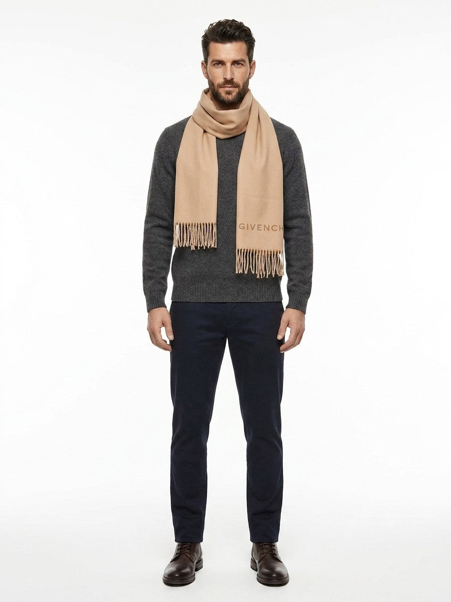 Givenchy Beige Virgin Wool Men's Scarf