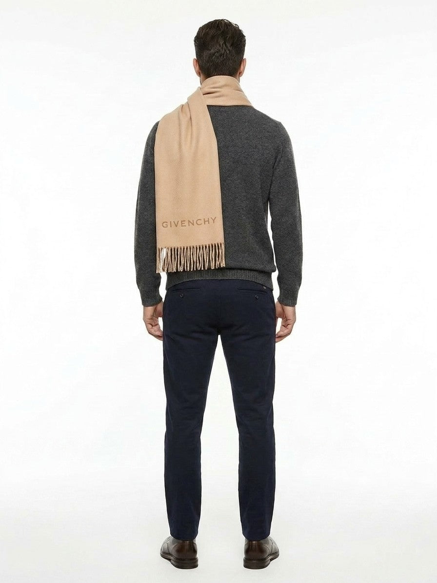 Givenchy Beige Virgin Wool Men's Scarf