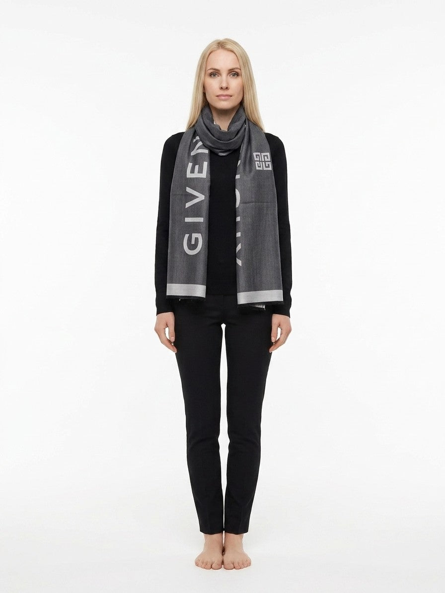 Givenchy Gray Silk Women's Foulard