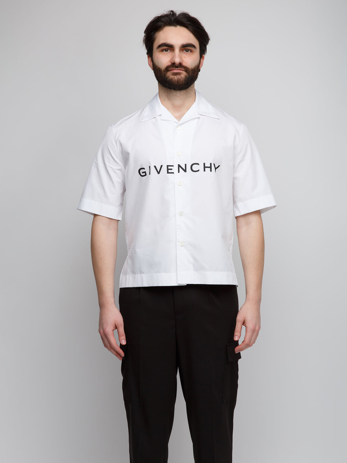 Givenchy Bicolor Cotton Shortsleeve Men's Shirt