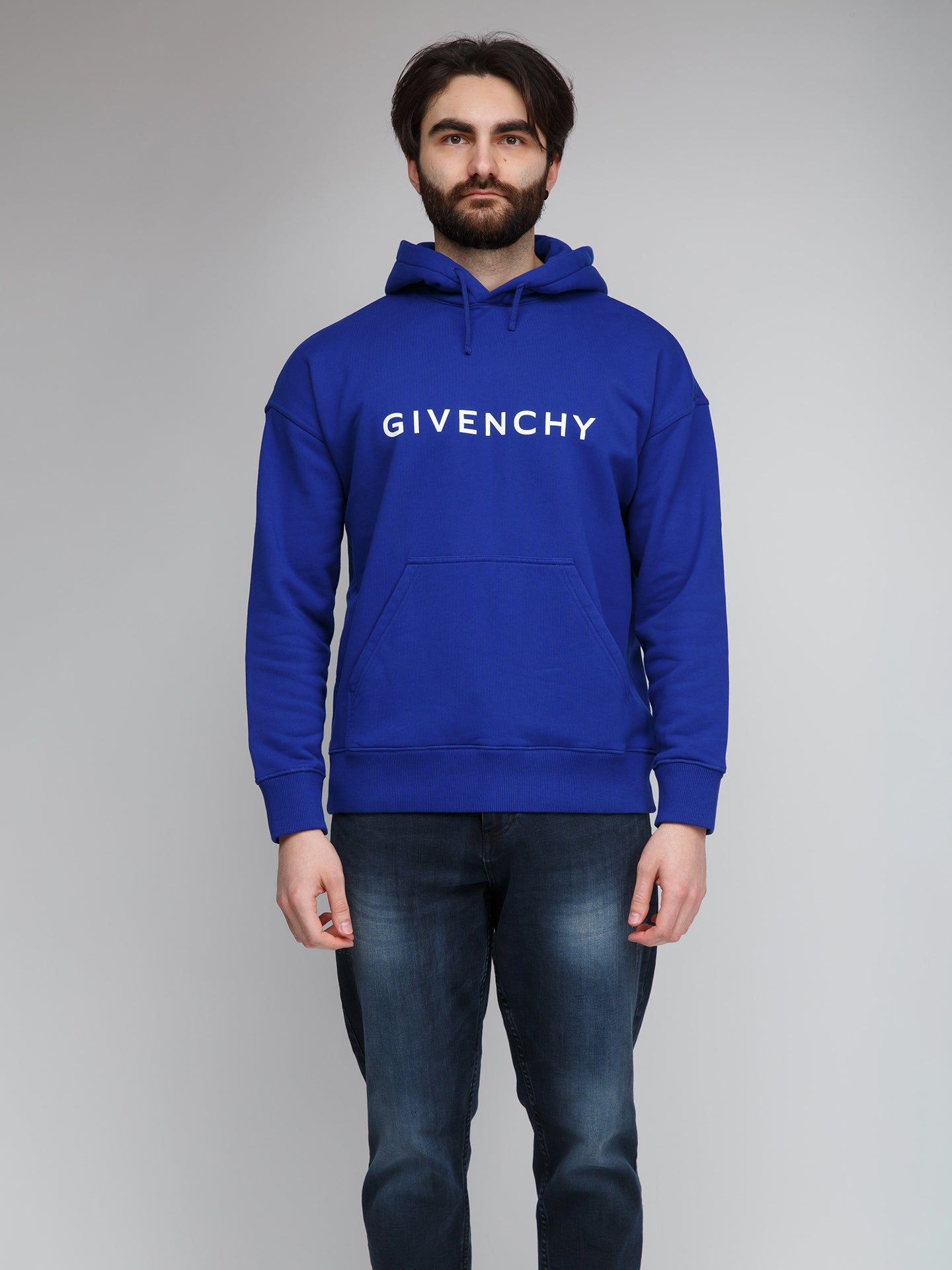 Givenchy Blue Cotton Men's Hoodie