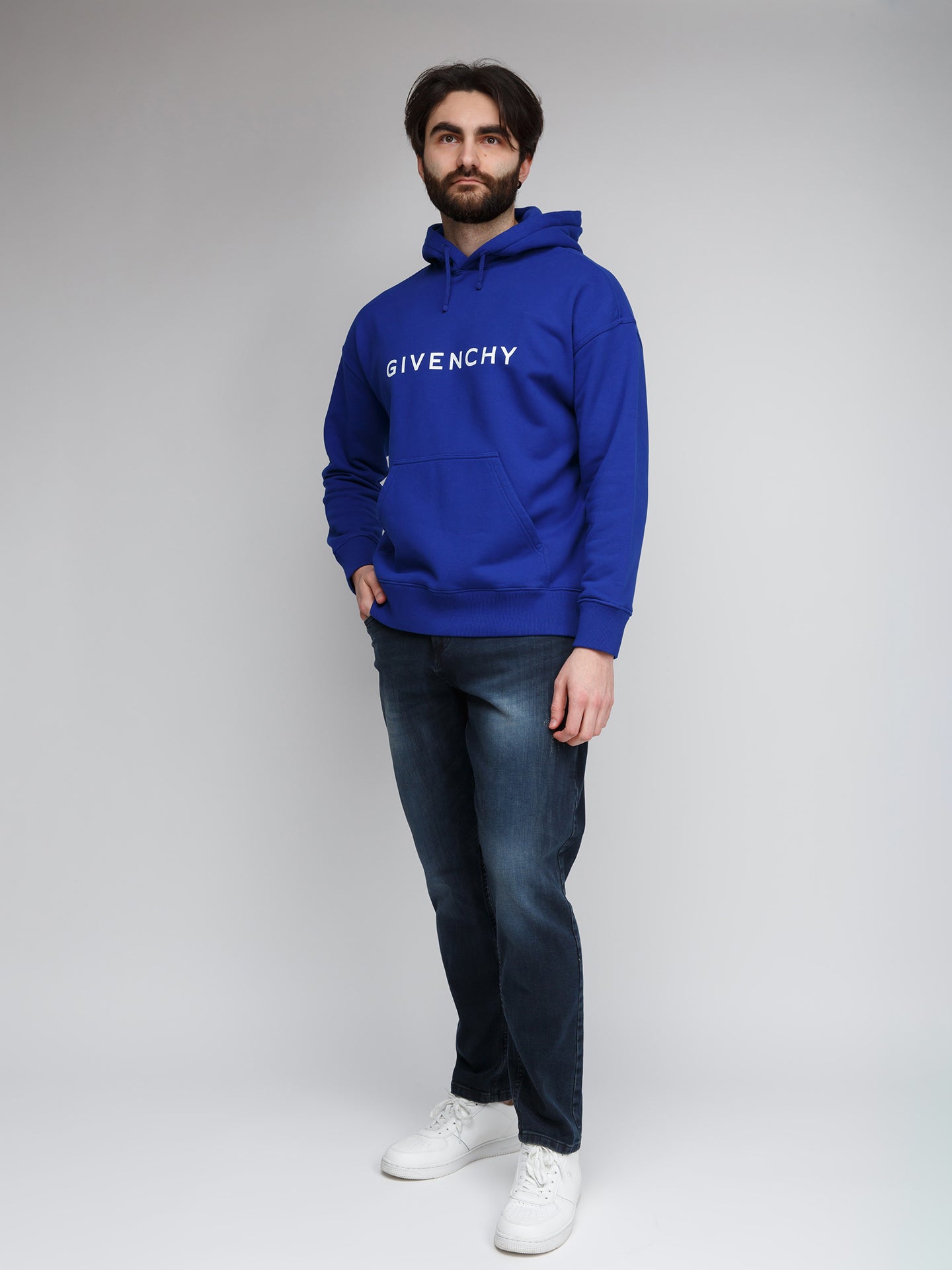 Givenchy Blue Cotton Men's Hoodie