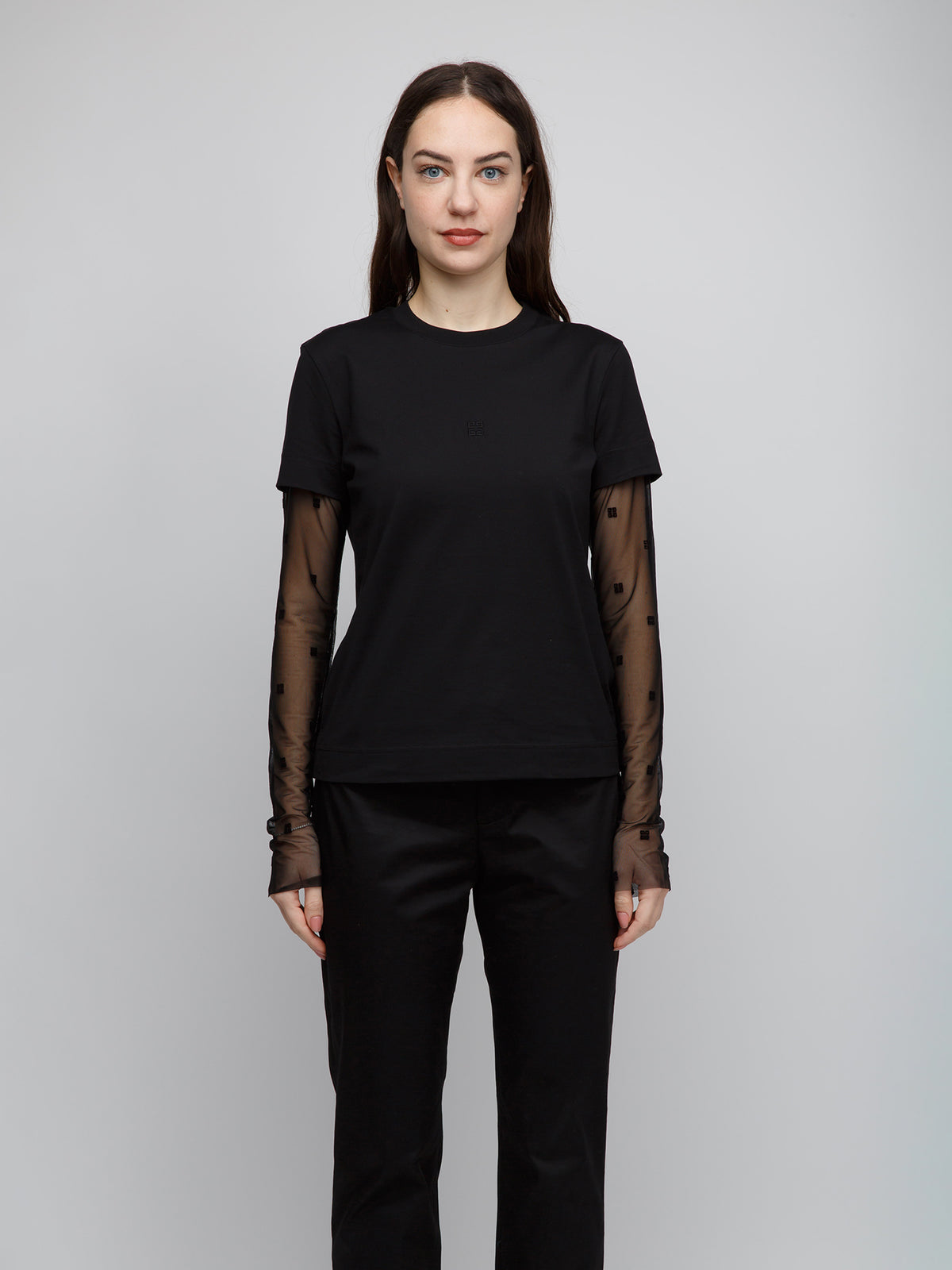 Givenchy Black Cotton Long Sleeve Women's T-Shirt
