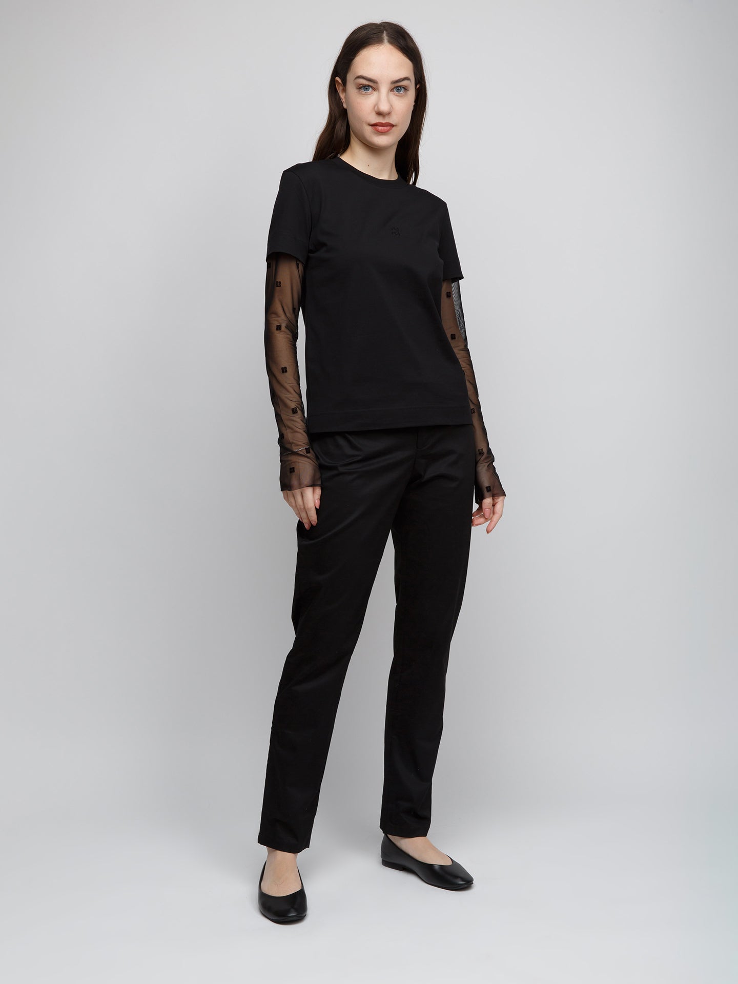 Givenchy Black Cotton Long Sleeve Women's T-Shirt