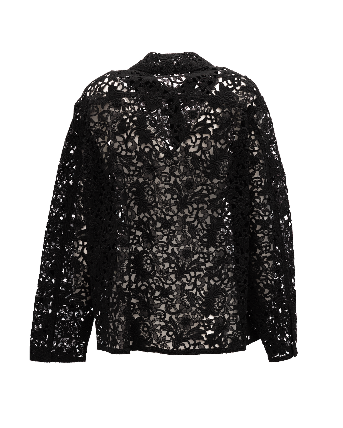Valentino Garavani Black Floral Lace Women's Shirt