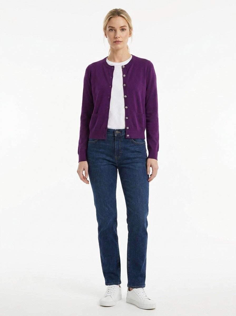 Dolce & Gabbana Purple Cashmere Women's Cardigan
