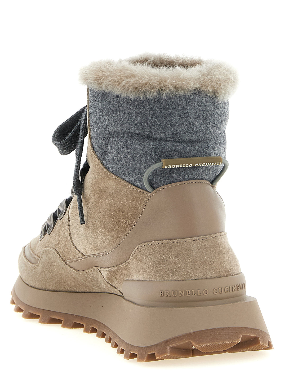 Brunello Cucinelli Beige Calfskin Ankle Women's Boots