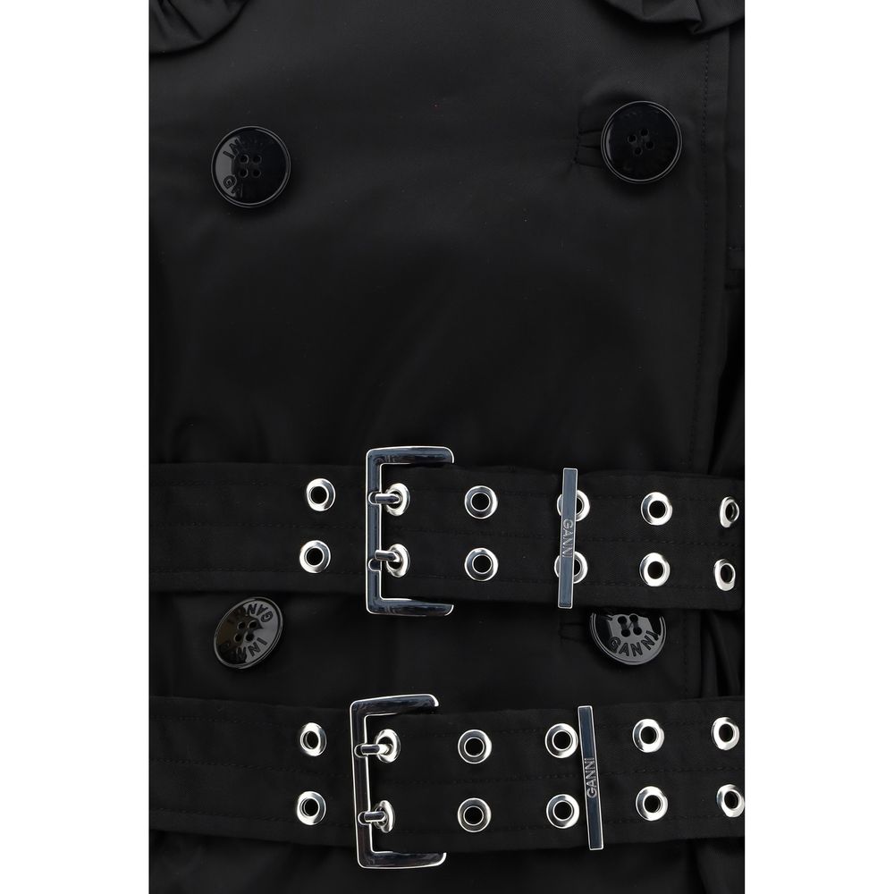 Ganni Black Nylon Women's Coat