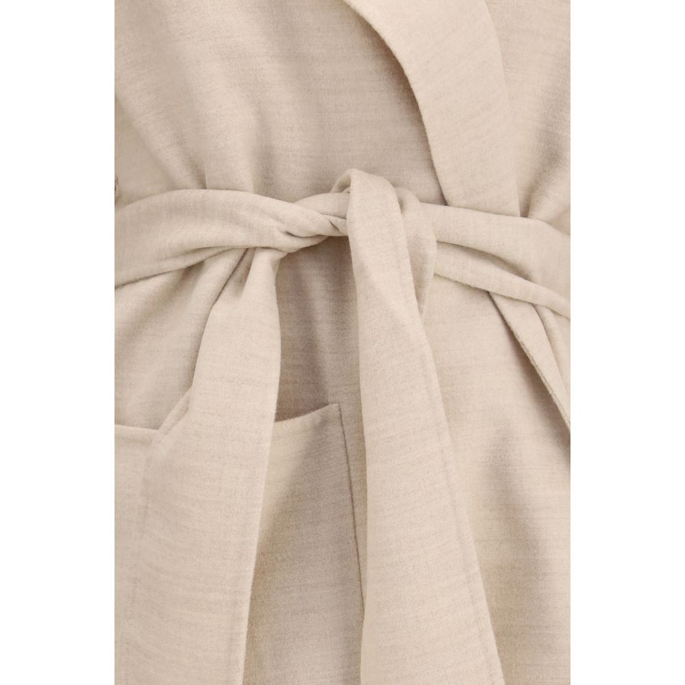 Fabiana Filippi Beige Wool Oves Aries Women's Coat