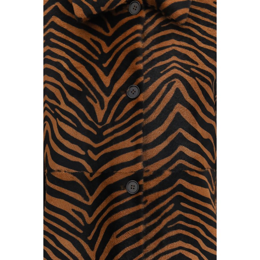 P.A.R.O.S.H. Multicolor Lamb Ovis Aries Women's Coat