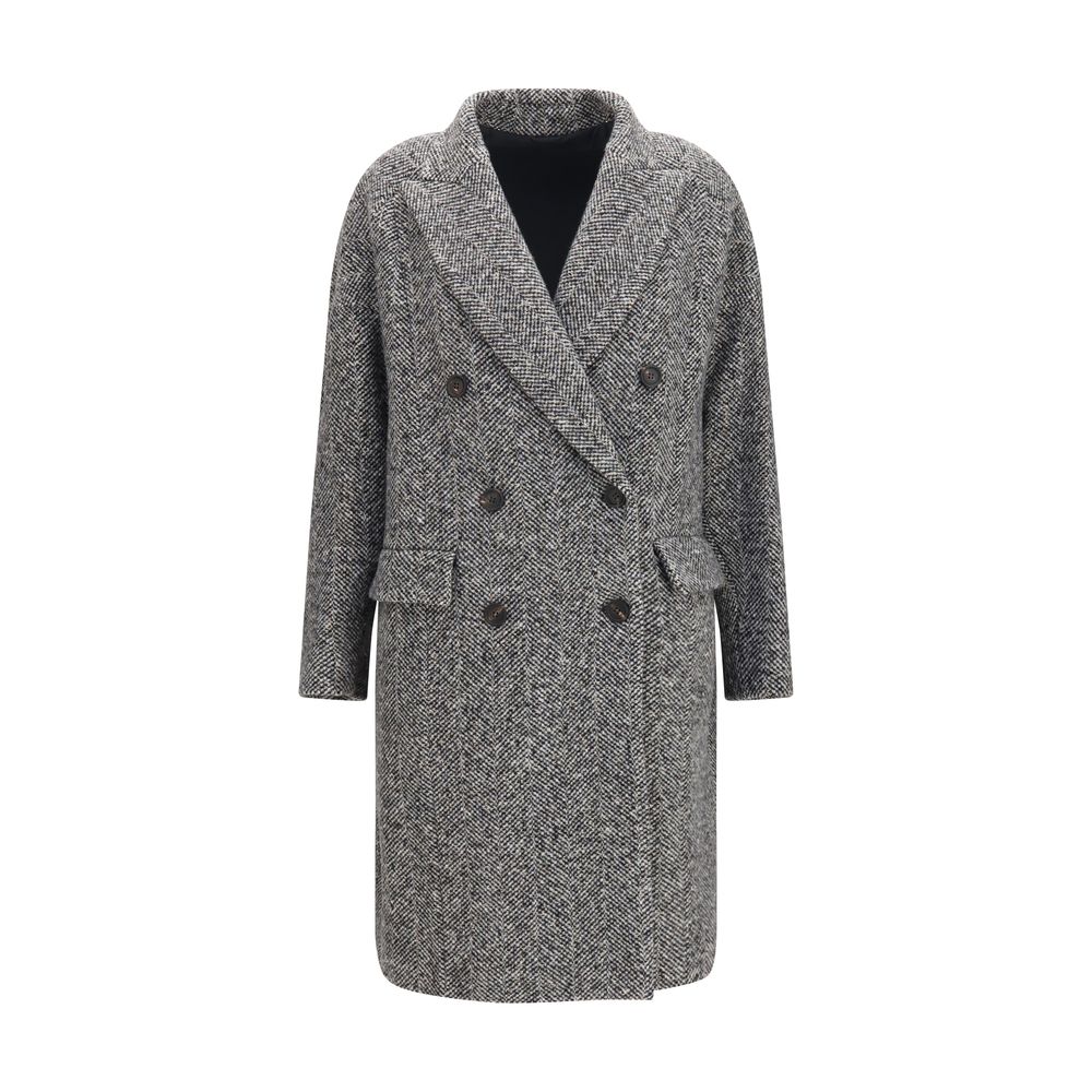 Brunello Cucinelli Gray Wool Oves Aries Women's Coat