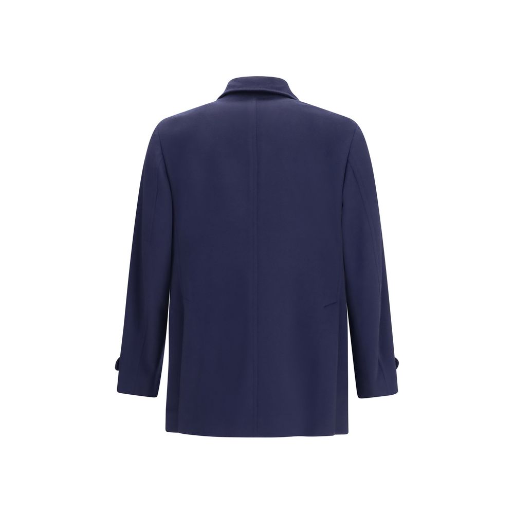 Brunello Cucinelli Blue Wool Oves Aries Men's Coat