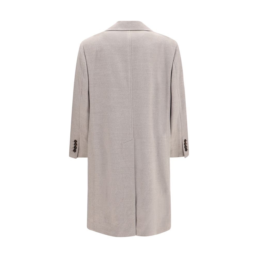 Brunello Cucinelli Beige Wool Oves Aries Men's Coat