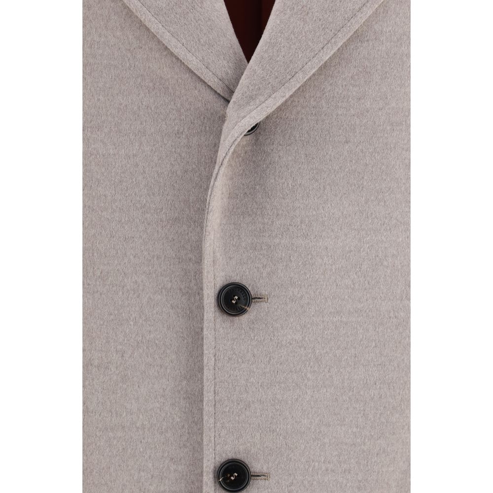 Brunello Cucinelli Beige Wool Oves Aries Men's Coat