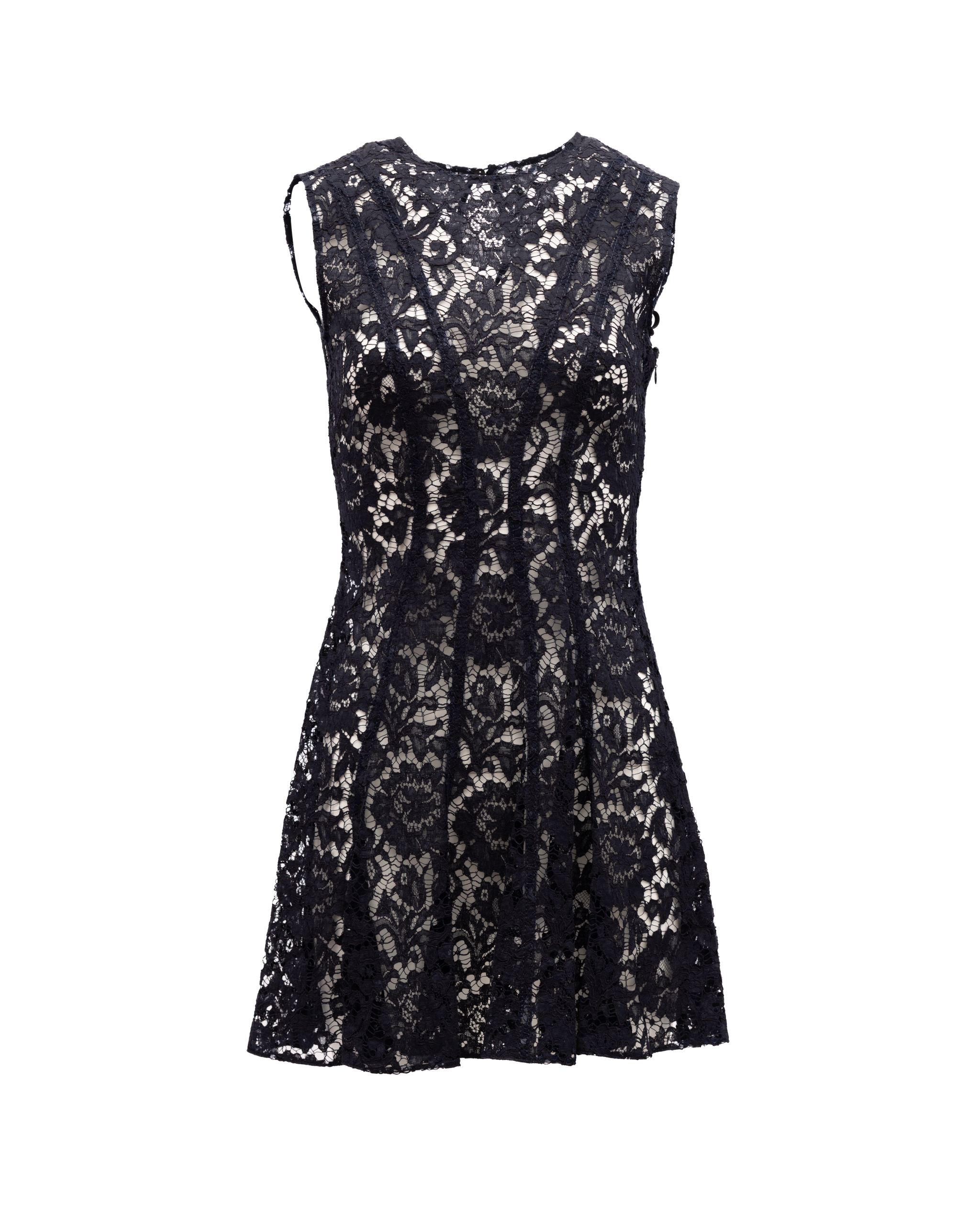 Valentino Garavani Floral Black Lace Mini Women's Dress