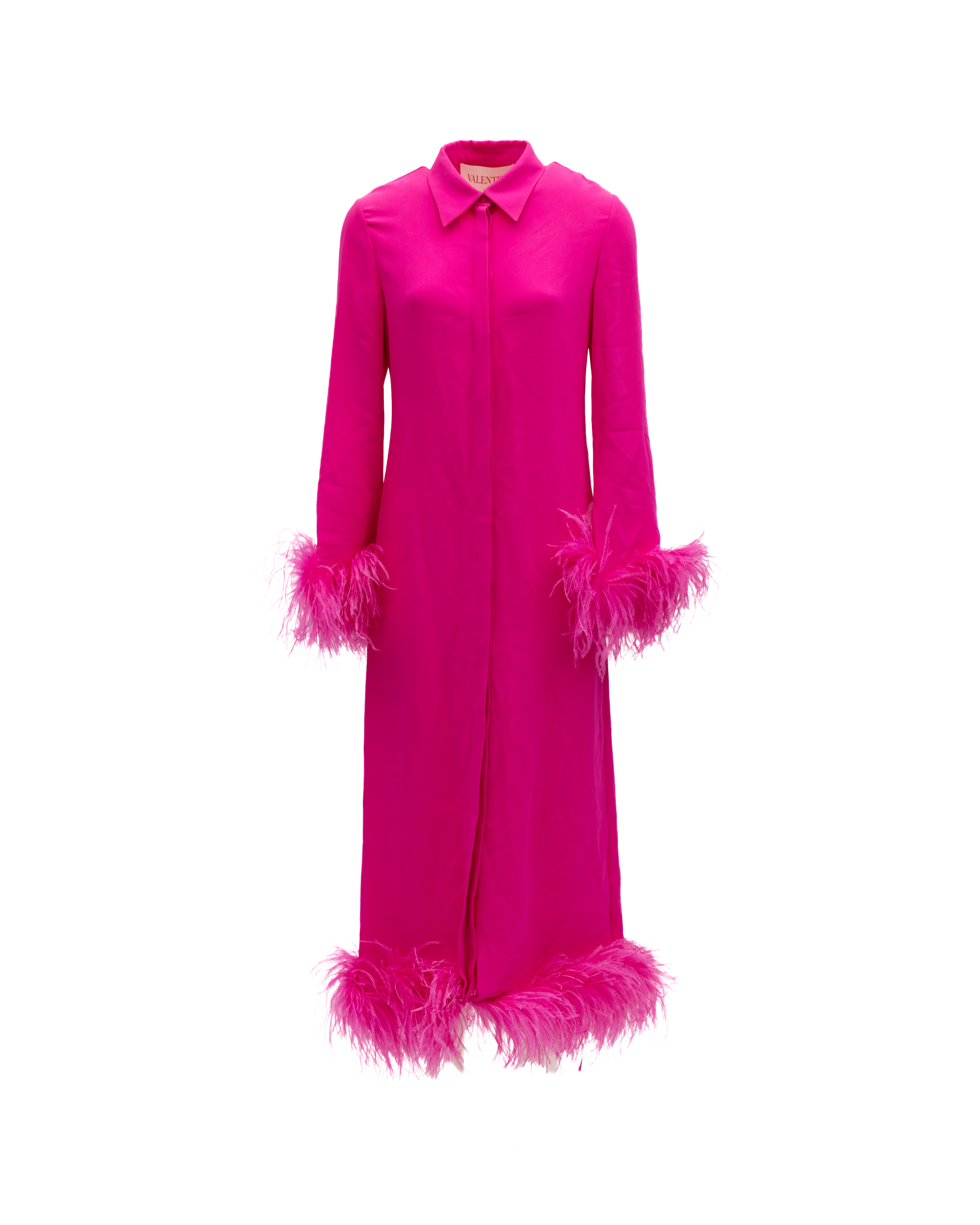 Valentino Garavani Pink Feather Hem Women's Dress