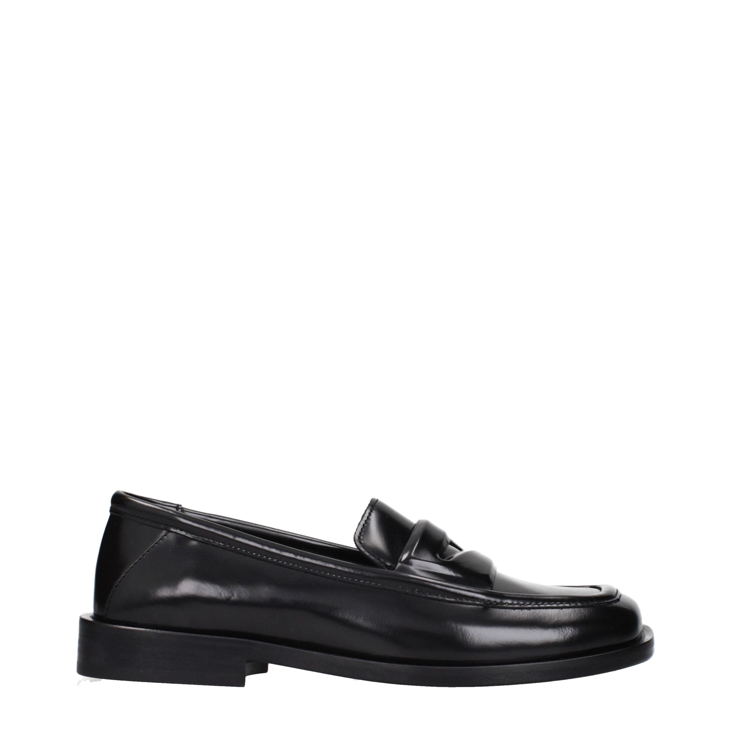 The Attico Black Leather Slip-On Women's Loafers