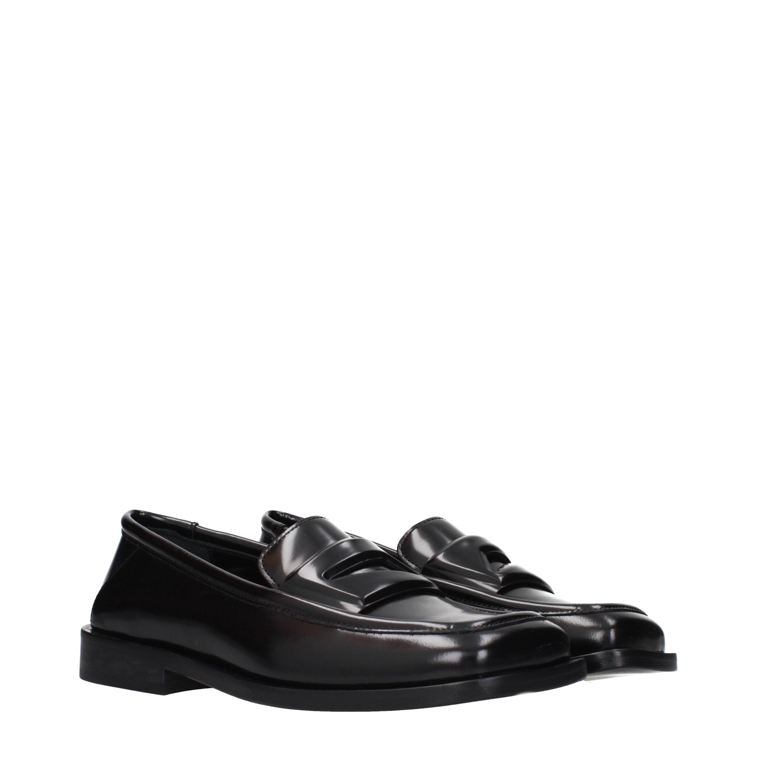 The Attico Black Leather Slip-On Women's Loafers