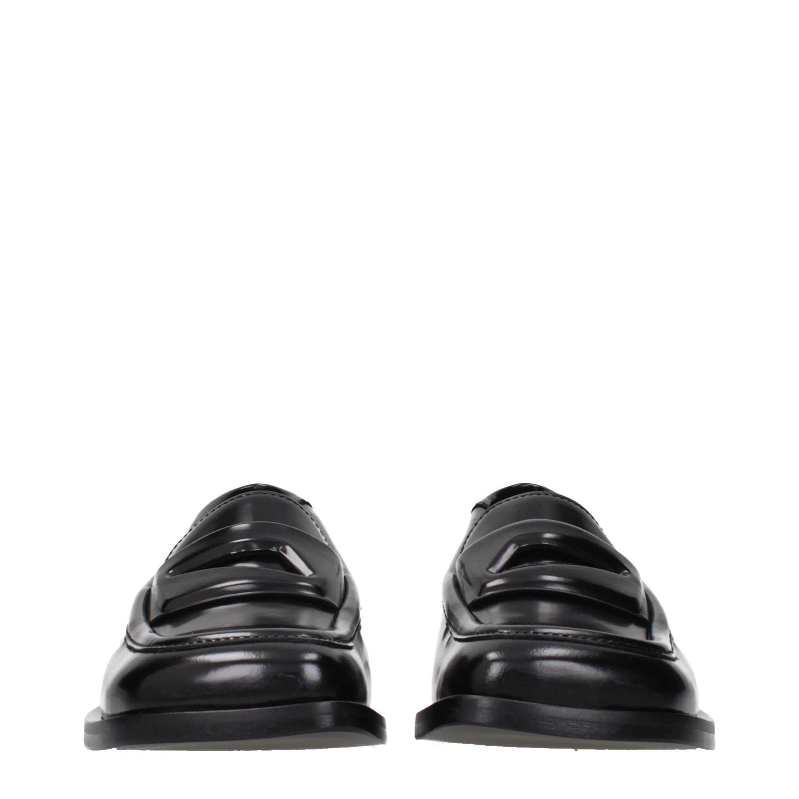 The Attico Black Leather Slip-On Women's Loafers