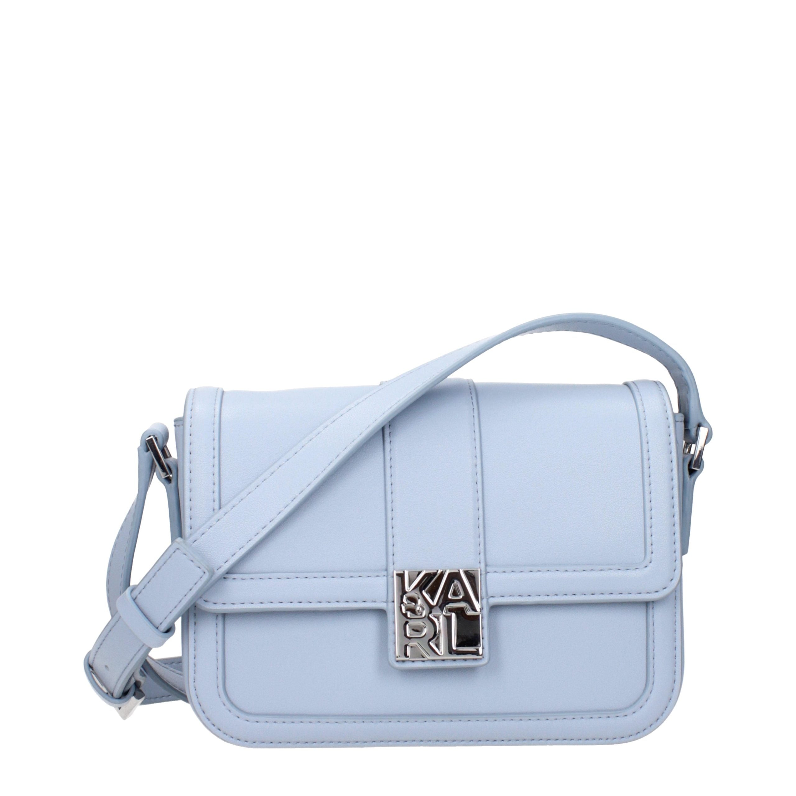 Karl Lagerfeld Light Blue Leather Crossbody Women's Bag