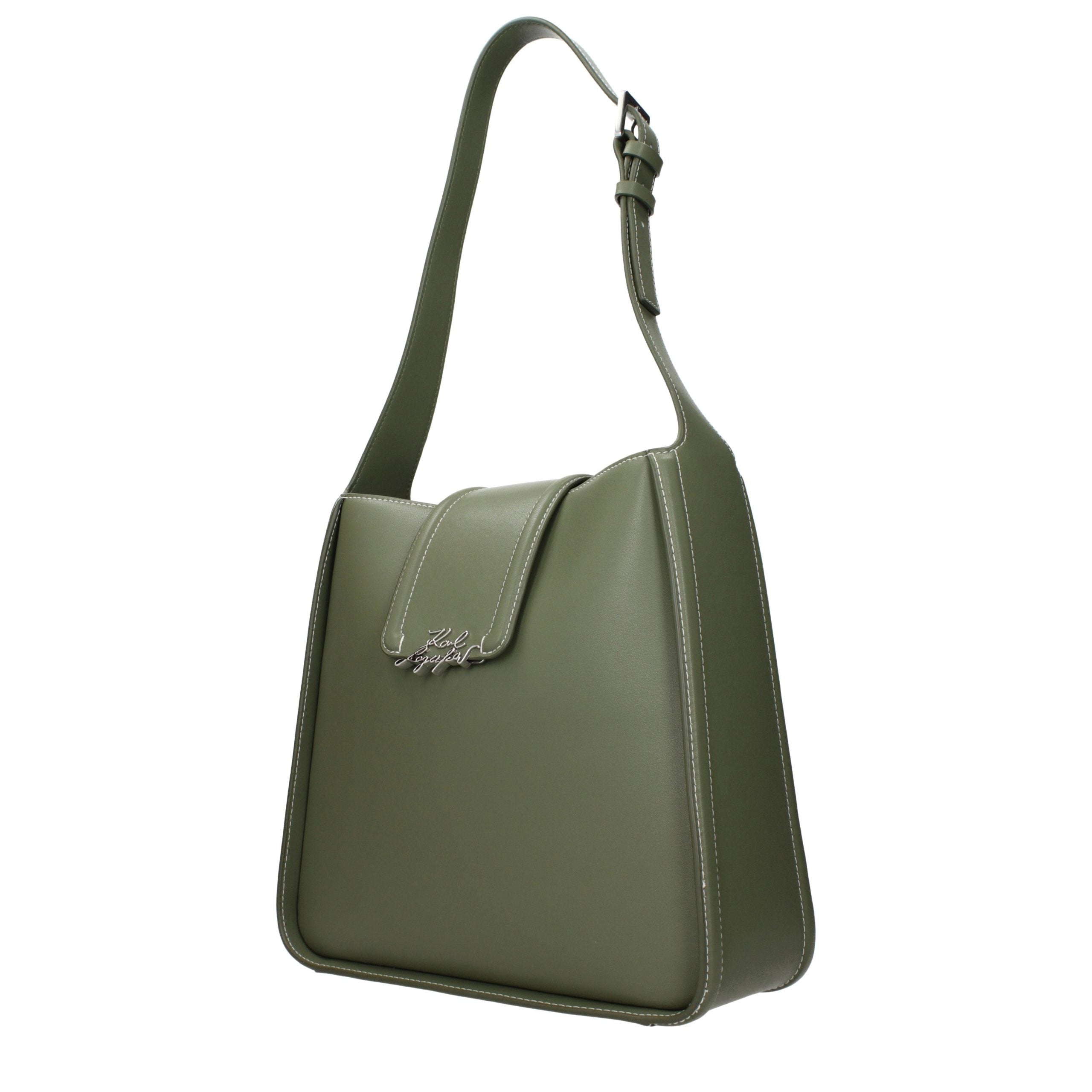 Karl Lagerfeld Green Leather Shoulder Women's Bag