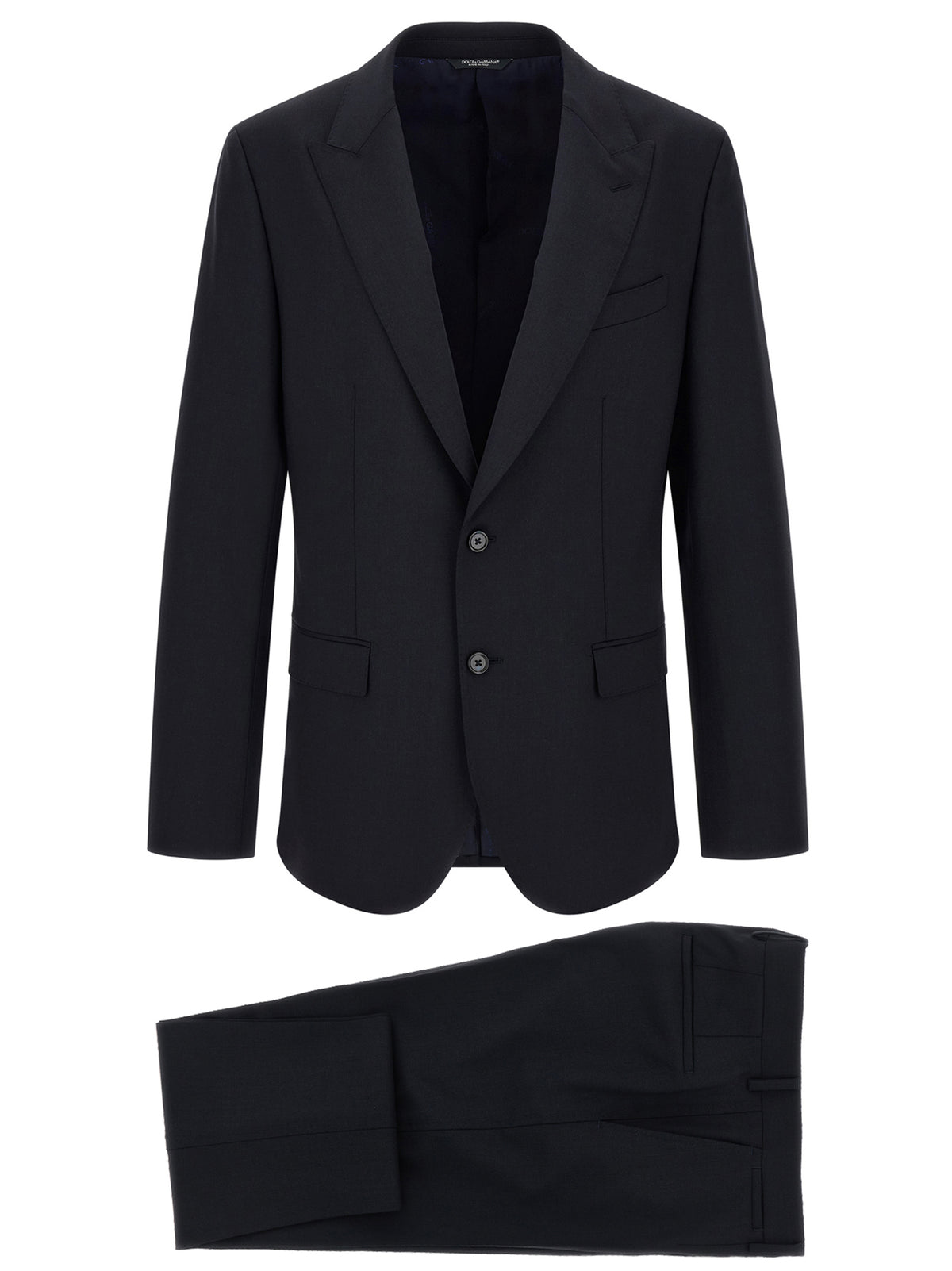 Dolce & Gabbana Blue Virgin Wool Two-Piece Men's Suit