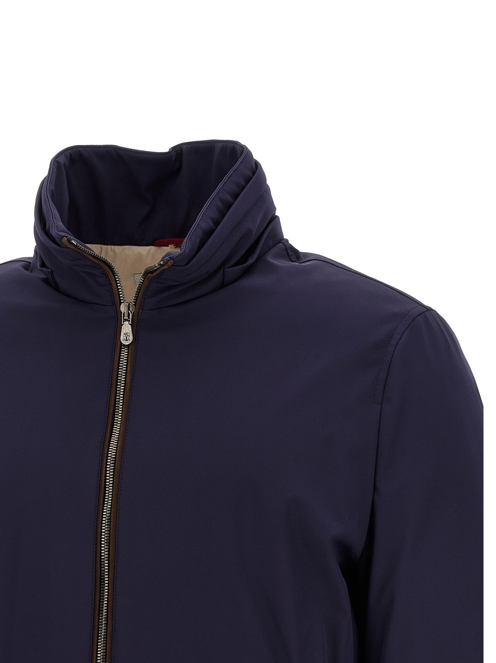 Brunello Cucinelli Blue Polyamide Full-Length Men's Jacket
