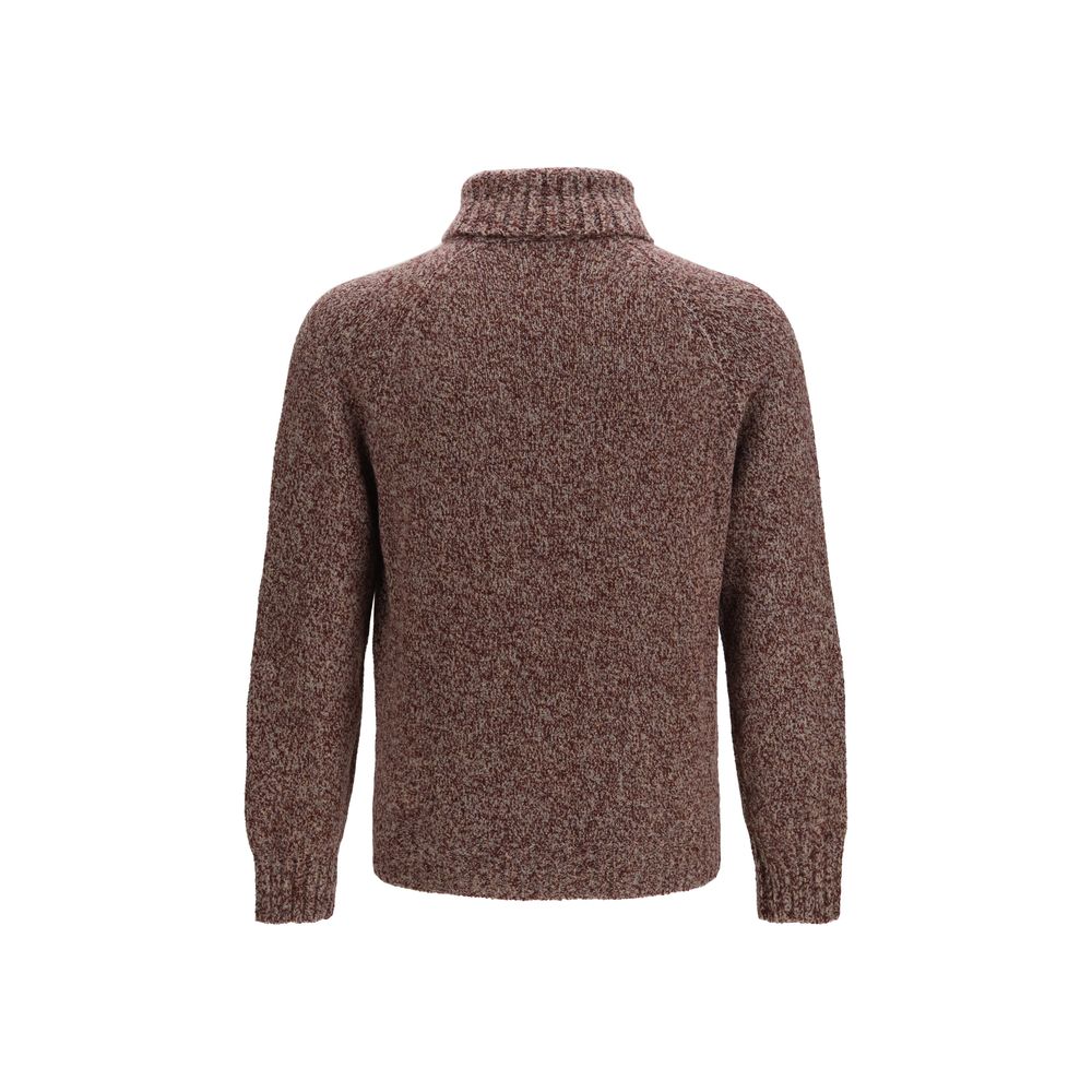 Brunello Cucinelli Bordeaux Wool Oves Aries Men's Turtleneck