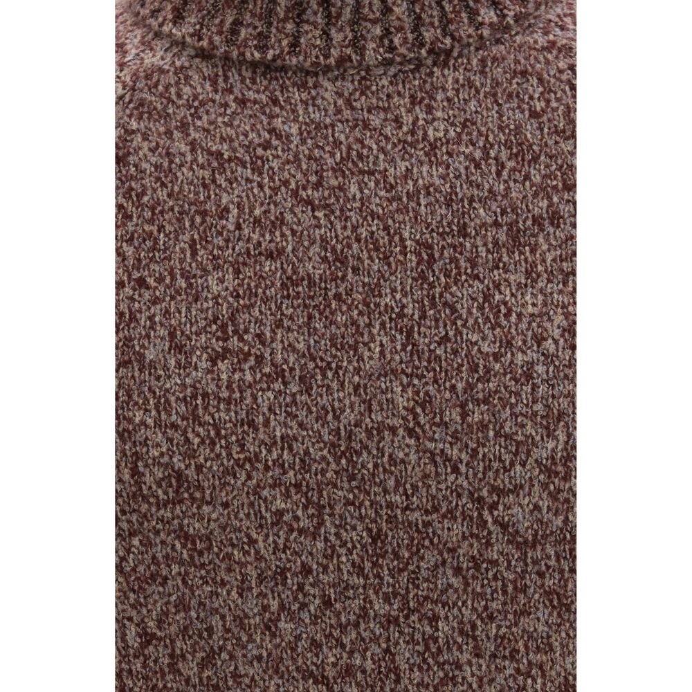 Brunello Cucinelli Bordeaux Wool Oves Aries Men's Turtleneck