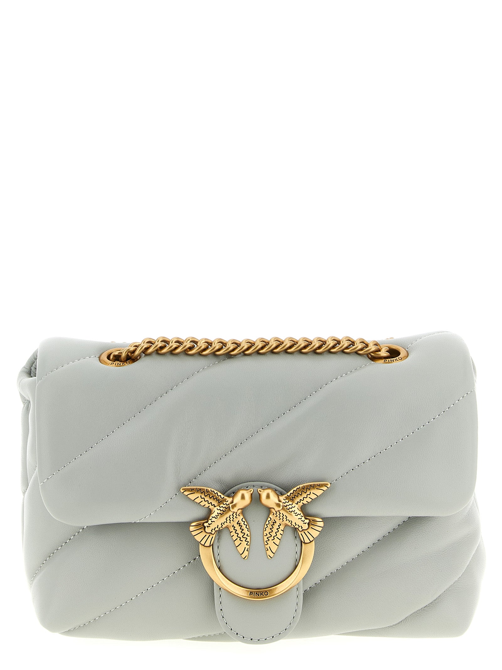 PINKO Gray Lamb Fur Crossbody Women's Bag