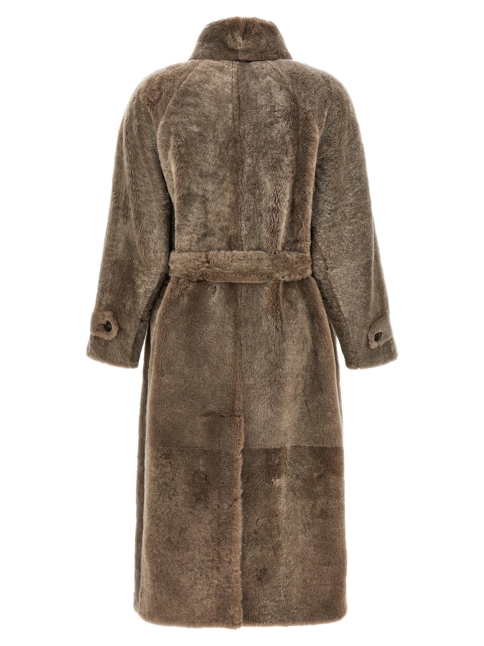 Brunello Cucinelli Brown Lamb Leather Women's Coat
