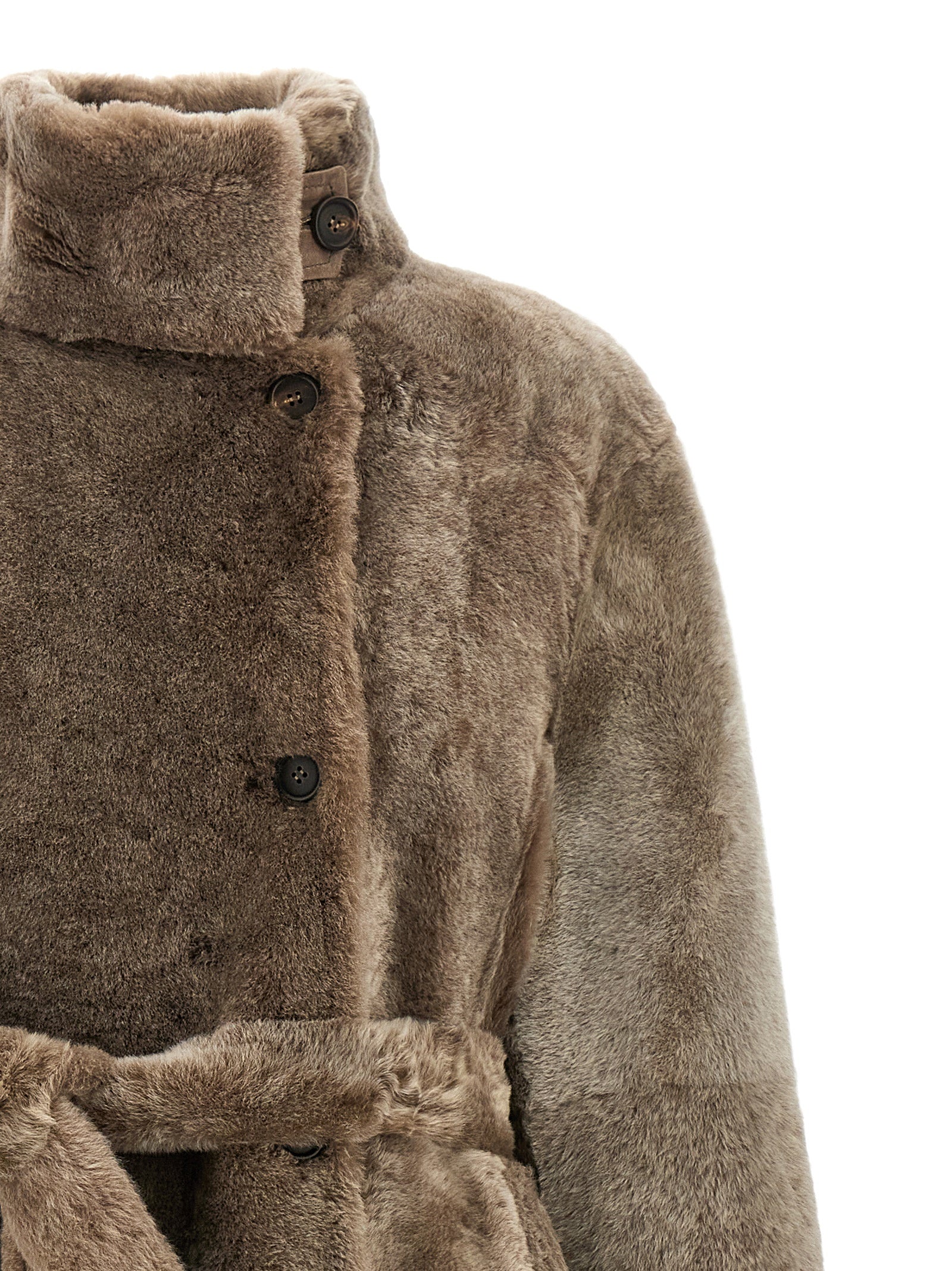 Brunello Cucinelli Brown Lamb Leather Women's Coat