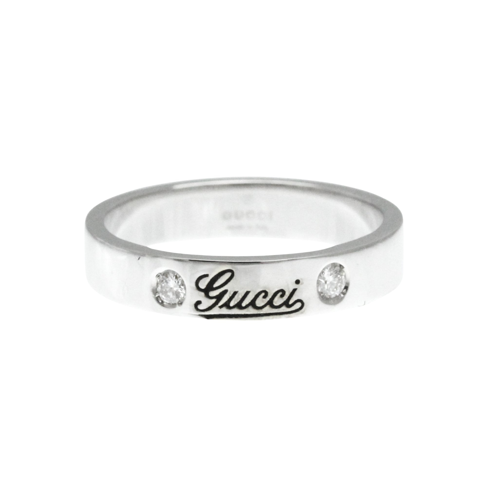 Gucci Silver White Gold Ring Jewelry (Pre-Owned)