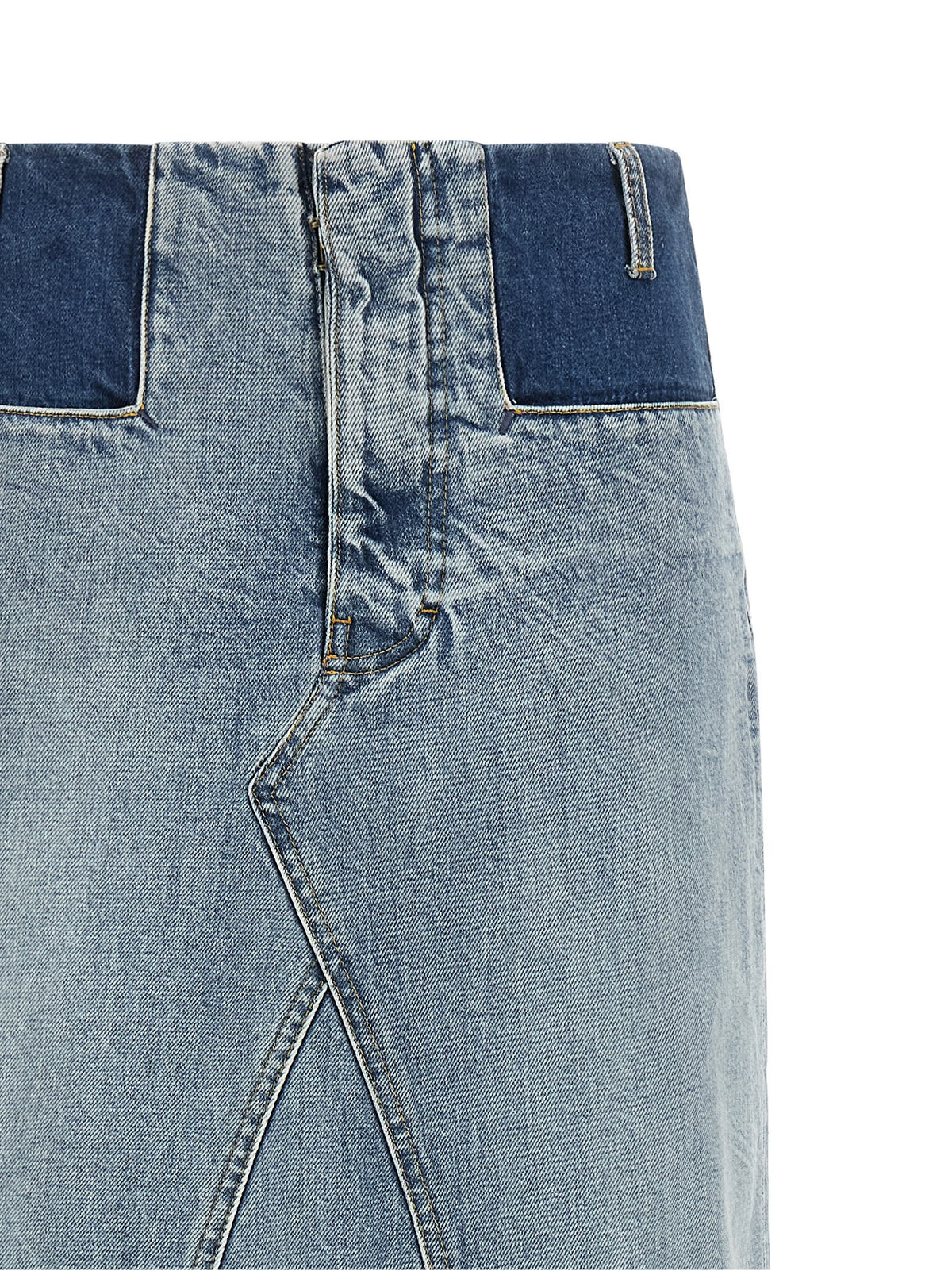 Maison Margiela Blue Cotton Mini Women's Skirt