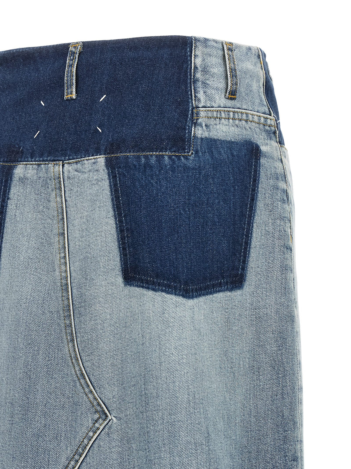 Maison Margiela Blue Cotton Mini Women's Skirt
