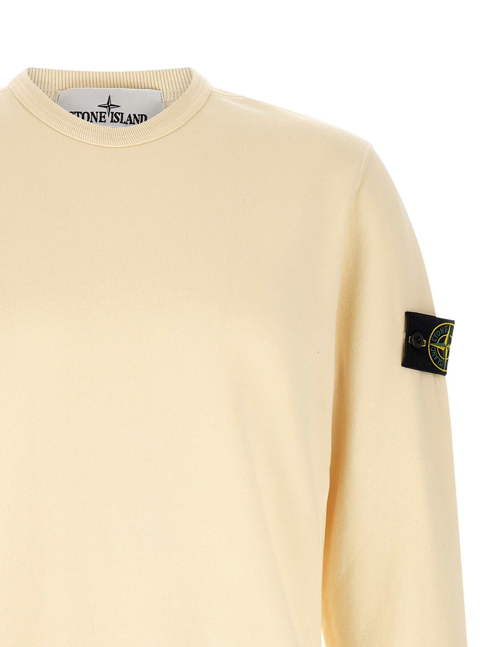 Stone Island White Cotton Men's Sweatshirt