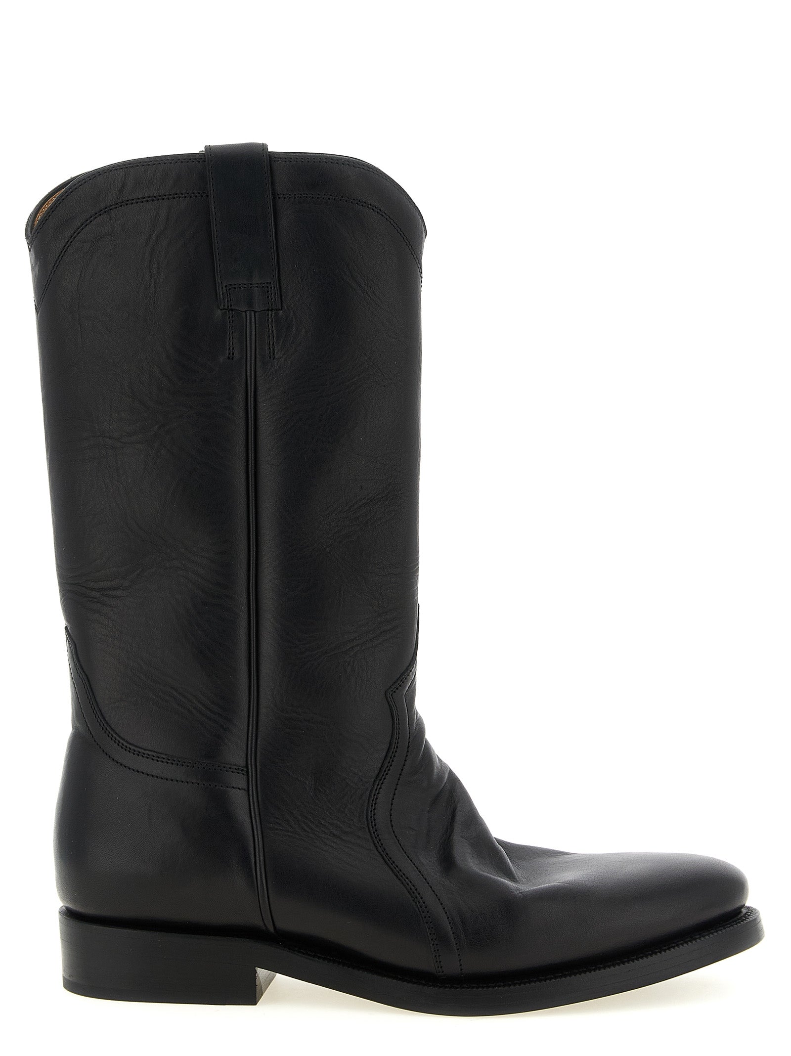 Jil Sander Black Calfskin Over The Men's Knee
