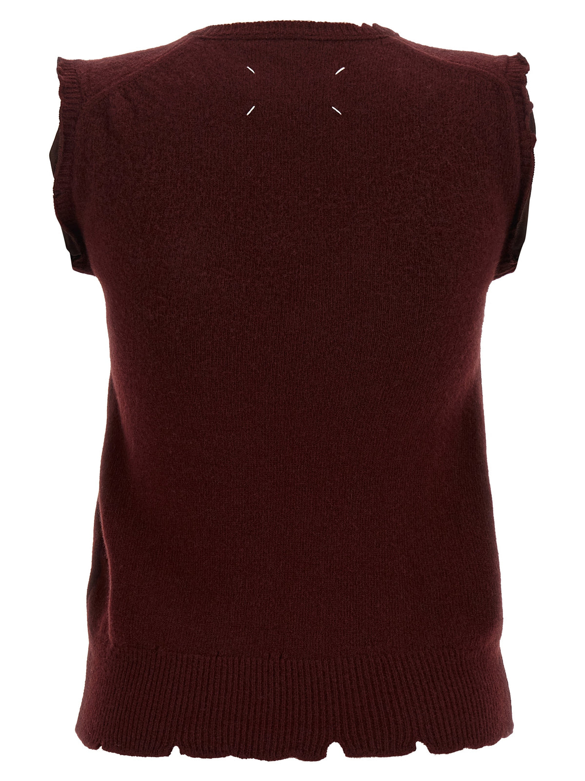 Maison Margiela Bordeaux Virgin Wool Sleeveless Women's Jacket