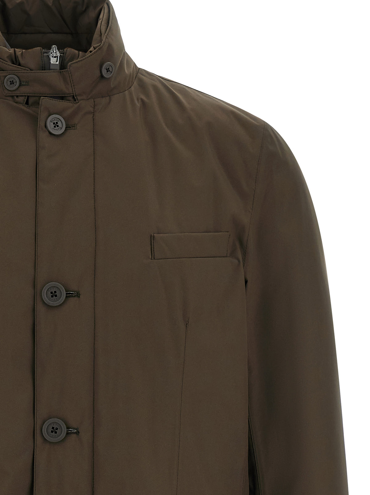 Herno Brown Polyester Full-Length Men's Jacket