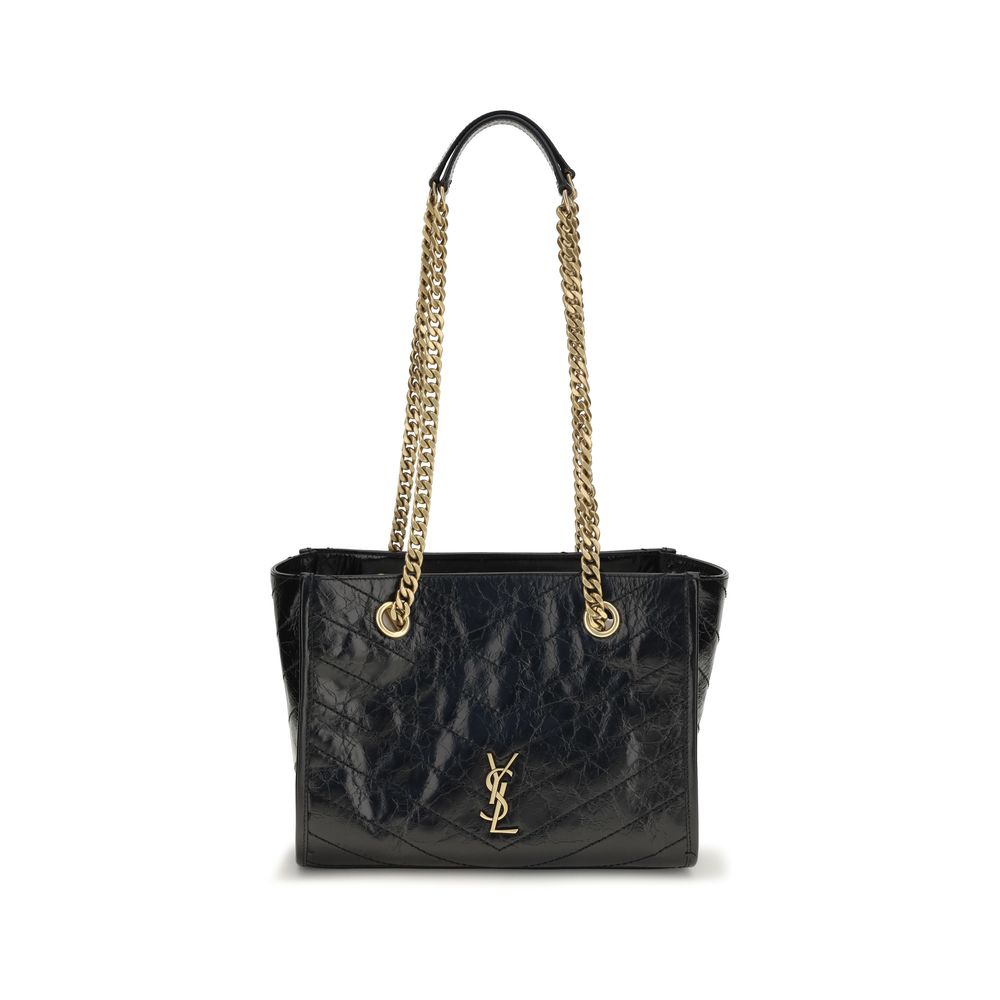 Saint Laurent Black Calf Leather Bos Taurus Shoulder Women's Bag
