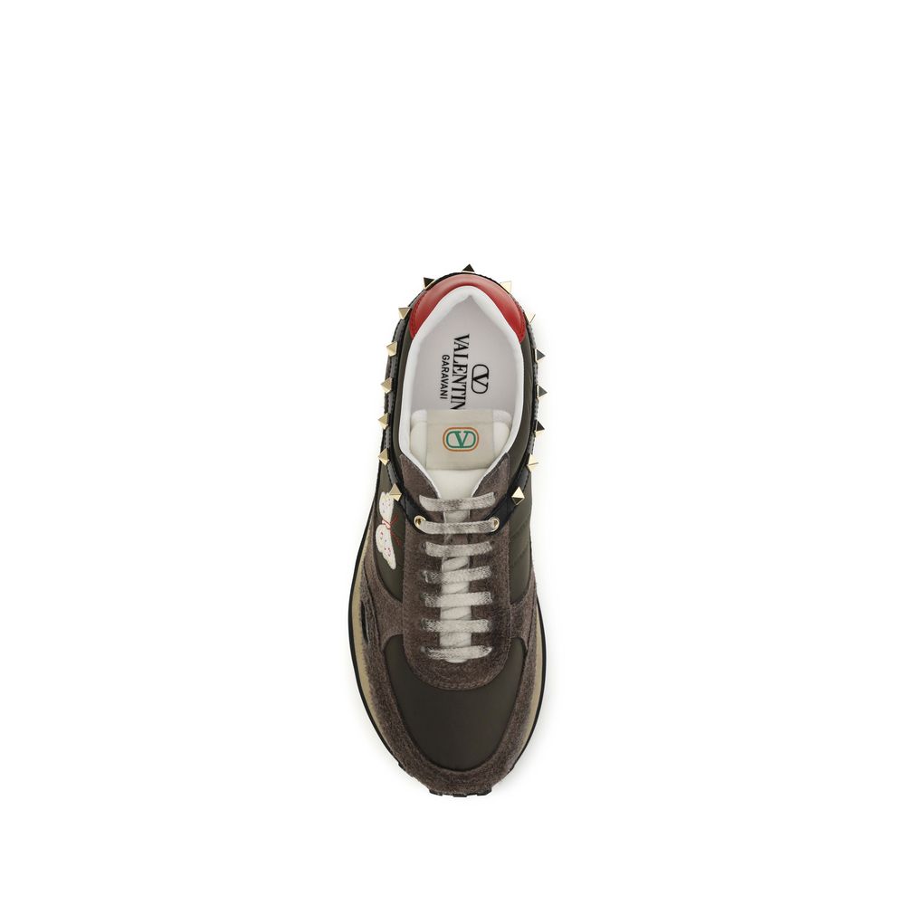Valentino Garavani Brown Nylon Low Top Men's Sneakers