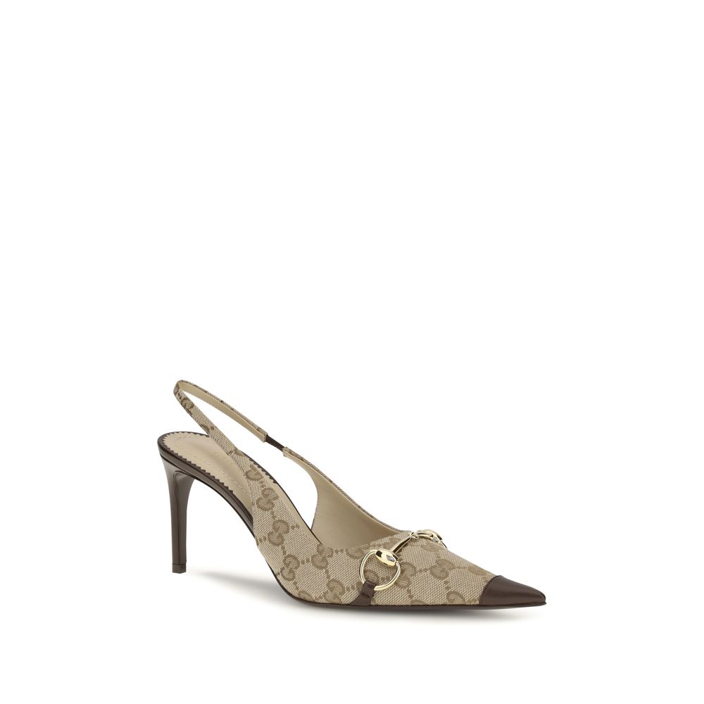 Gucci Beige Fabric High Heel Women's Pumps