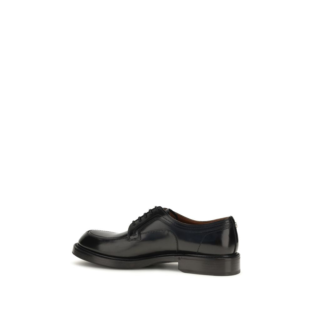 Dolce & Gabbana Black Calf Leather Bos Taurus Oxfords And Men's Derbies