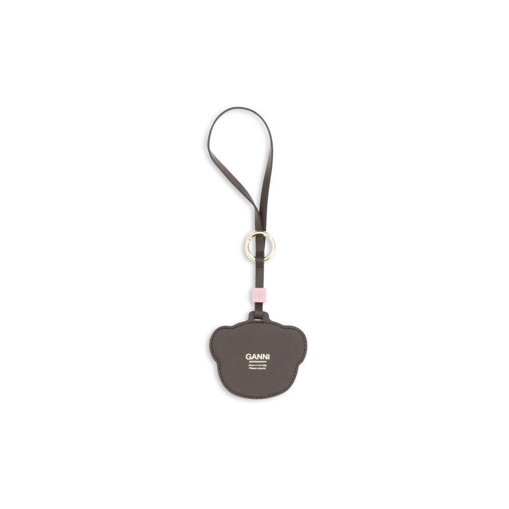 Ganni Beige Recycled Leather Women's Keychain